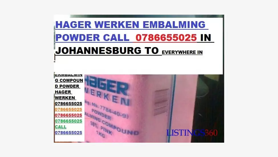 0ZK90 Suppliers for hager werken embalming powder pink and white +27786655025 / whatsapp